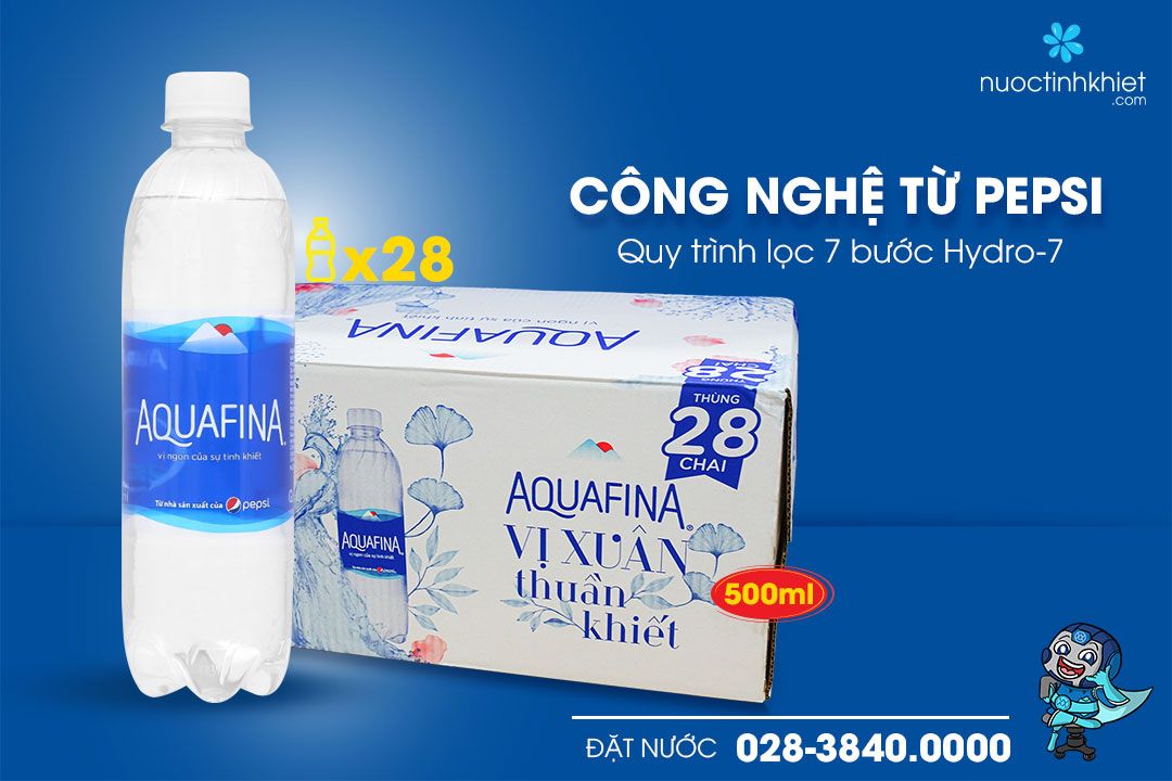 Nước tinh khiết Aquafina được sản xuất theo công nghệ của pepsi